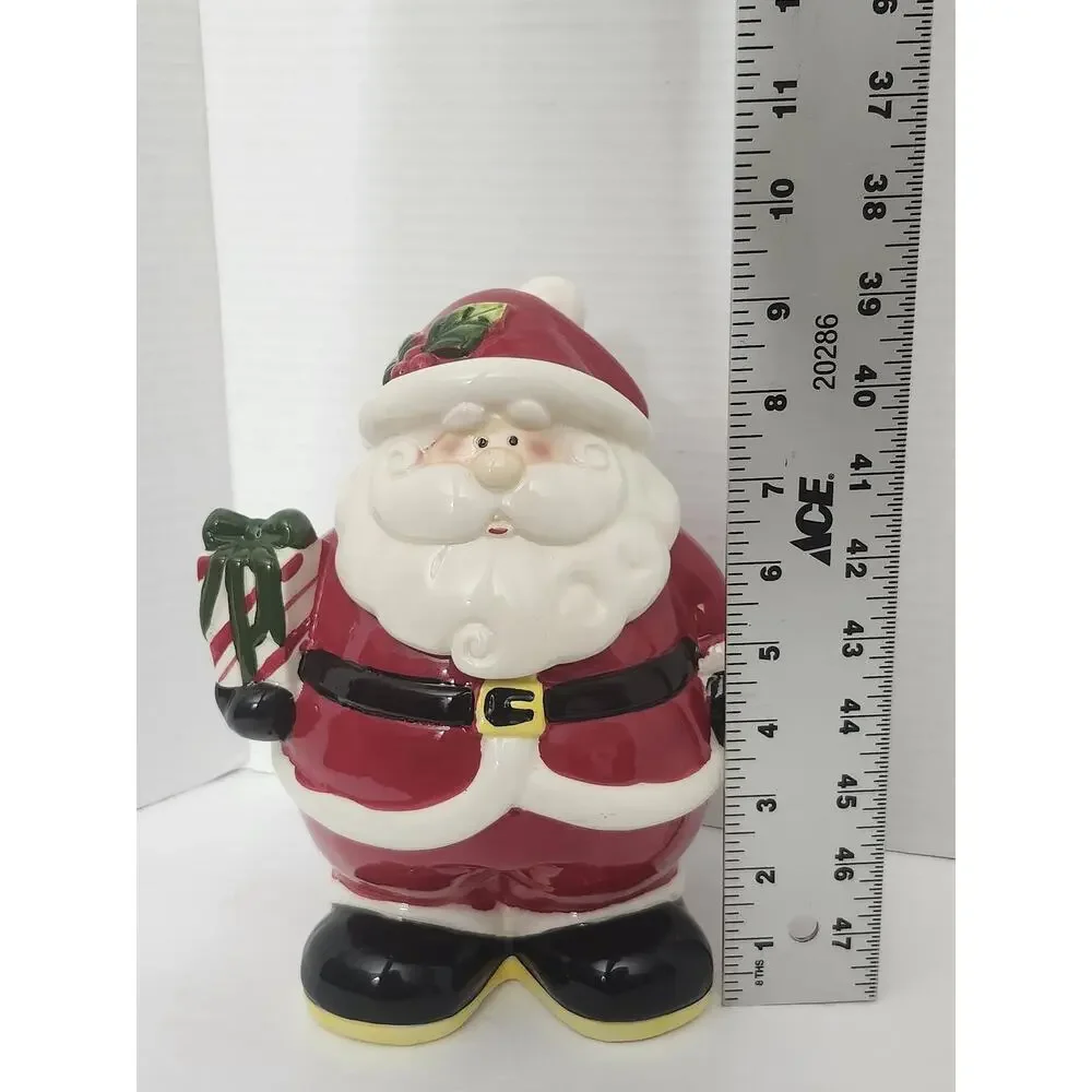 David's Cookies Jolly Santa Claus Christmas Present Ceramic Cookie Jar